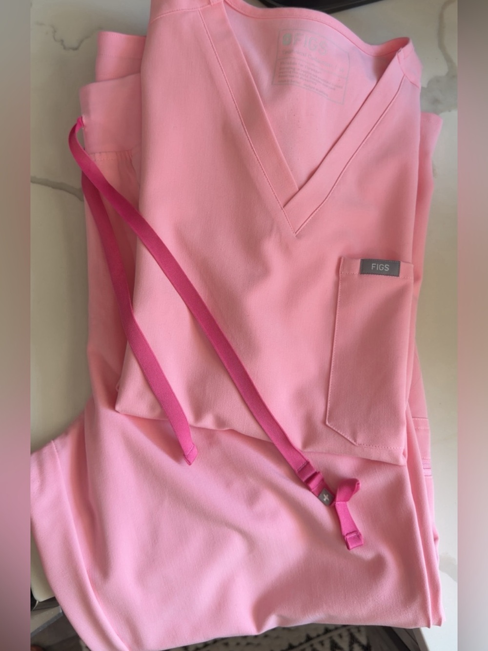 FIGS limited edition scrub set in Fight Club Pink